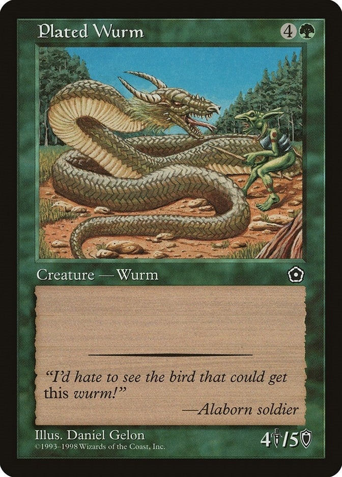 Image for Plated Wurm (Portal Second Age) - Magic: The Gathering