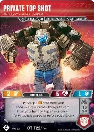 Image for Private Top Shot - Artillery Patrol Leader (War for Cybertron: Siege I) (T22) - Transformers TCG