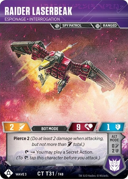 Image for Raider Laserbeak - Espionage Interrogation (War for Cybertron: Siege I) (T31) - Transformers TCG