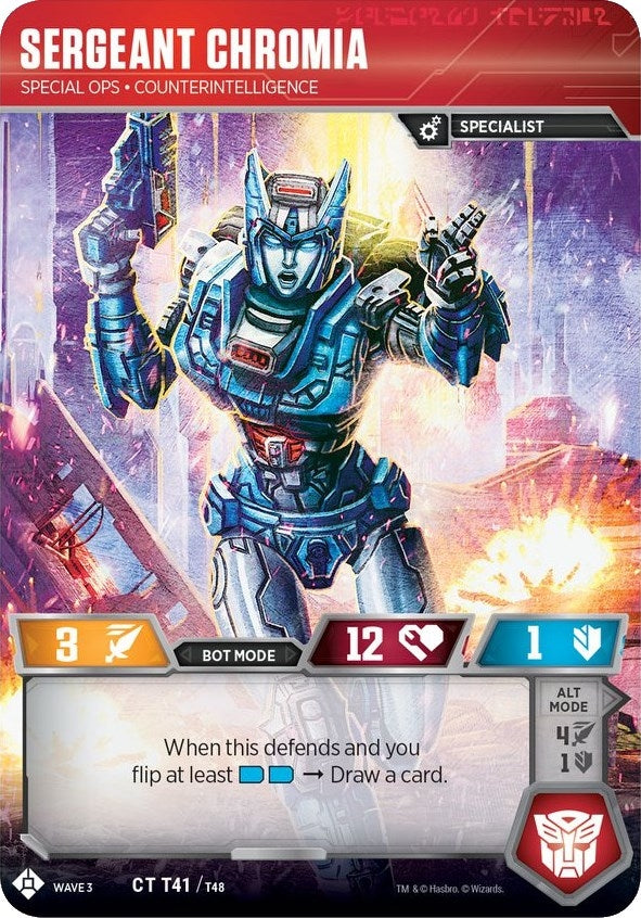 Image for Sergeant Chromia - Special Ops Counterintelligence (War for Cybertron: Siege I) (T41) - Transformers TCG
