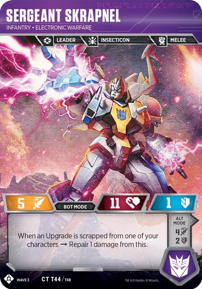 Image for Sergeant Skrapnel - Infantry Electronic Warfare (War for Cybertron: Siege I) (T44) - Transformers TCG