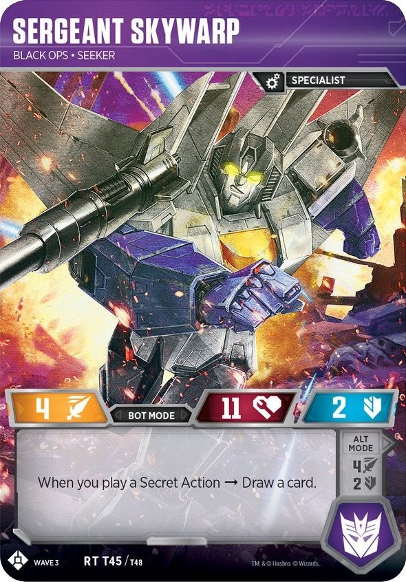 Image for Sergeant Skywarp - Black Ops Seeker (War for Cybertron: Siege I) (T45) - Transformers TCG