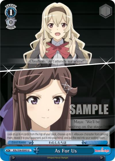 Image for As For Us (Revue Starlight) (RSL/S56-E093 U) - Weiss Schwarz