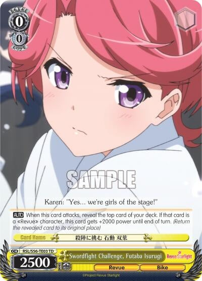 Image for Swordfight Challenge, Futaba Isurugi (Revue Starlight) (RSL/S56-TE03 TD) - Weiss Schwarz