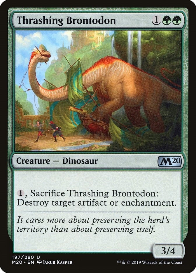 Image for Thrashing Brontodon (Core Set 2020) (197) - Magic: The Gathering