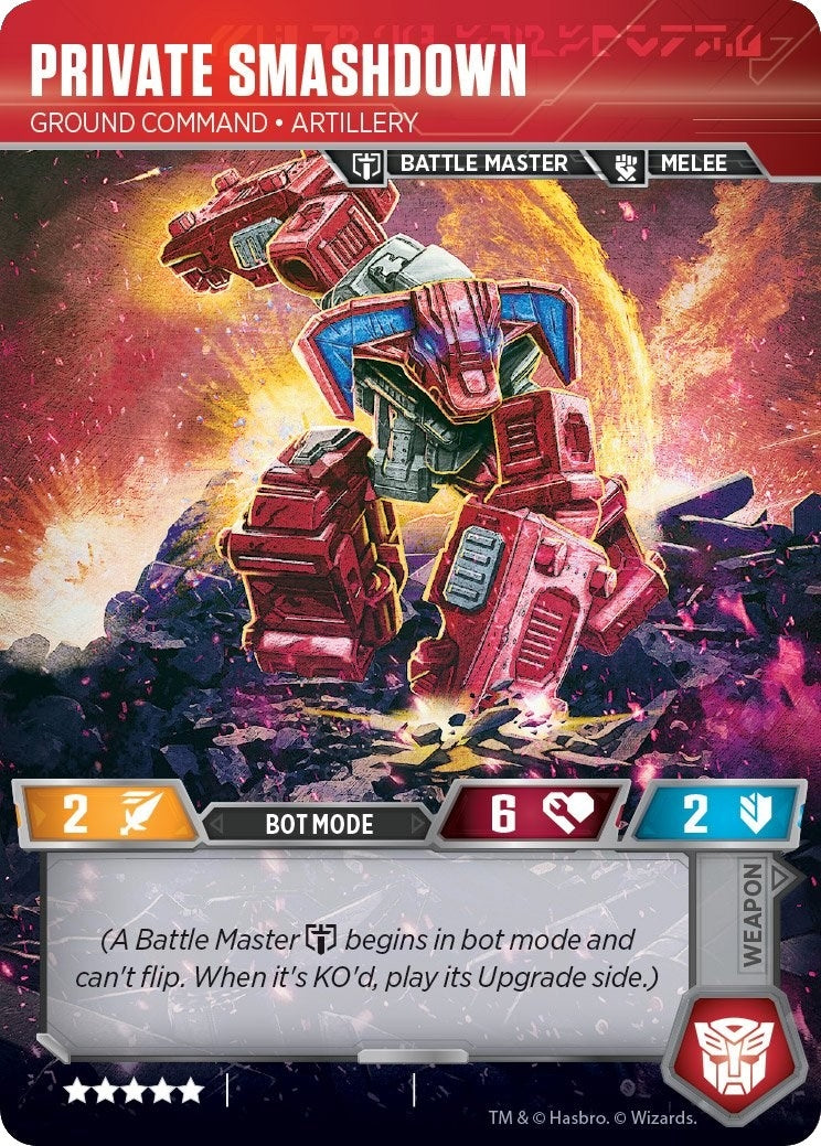Image for Private Smashdown - Ground Command • Artillery (Wave 3P - Launch Promo) (Transformers Promos) (P3/2019) - Transformers TCG