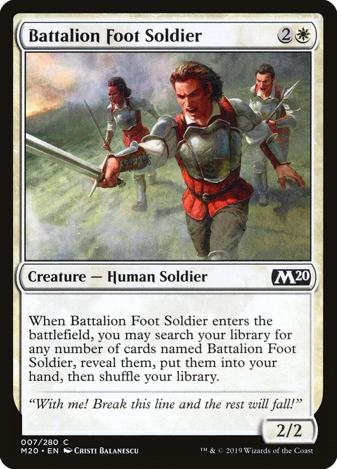 Image for Battalion Foot Soldier (Core Set 2020) (7) - Magic: The Gathering