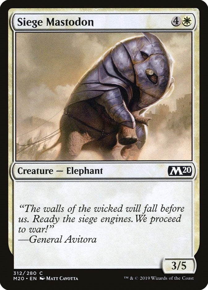 Image for Siege Mastodon (Core Set 2020) (312) - Magic: The Gathering