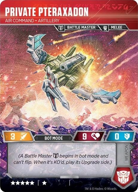 Image for Private Pteraxadon - Air Command Artillery // Binary Edgewing Scythe (War for Cybertron: Siege I) (T17) - Transformers TCG