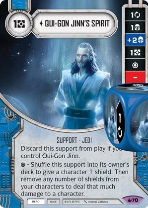 Image for Qui-Gon Jinn's Spirit (Card Only) (Spark of Hope) (70) - Star Wars: Destiny