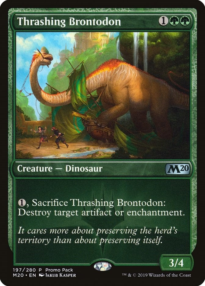 Image for Thrashing Brontodon (Promo Pack: Core Set 2020) (197) - Magic: The Gathering