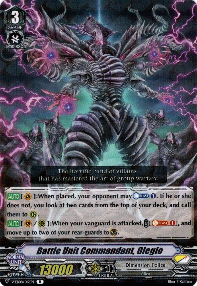 Image for Battle Unit Commandant, Glegio (V-EB08: My Glorious Justice) (V-EB08/019EN) - Cardfight Vanguard