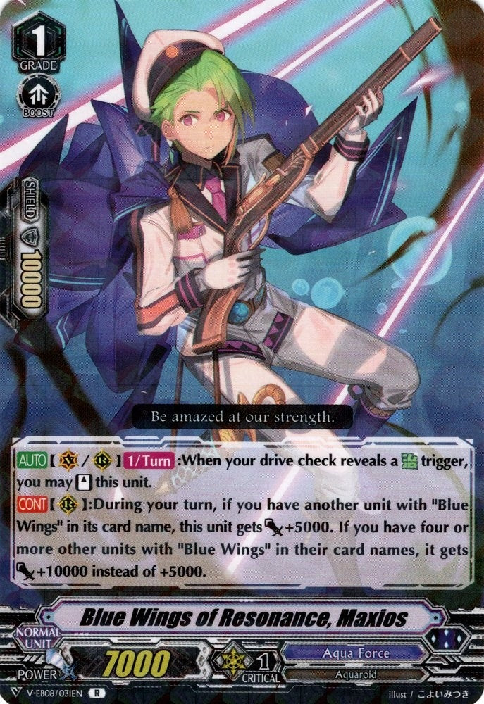 Image for Blue Wings of Resonance, Maxios (V-EB08: My Glorious Justice) (V-EB08/031EN) - Cardfight Vanguard