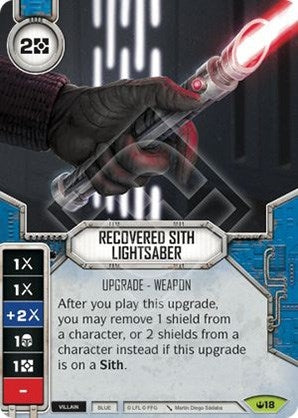 Image for Recovered Sith Lightsaber (Card Only) (Spark of Hope) (18) - Star Wars: Destiny