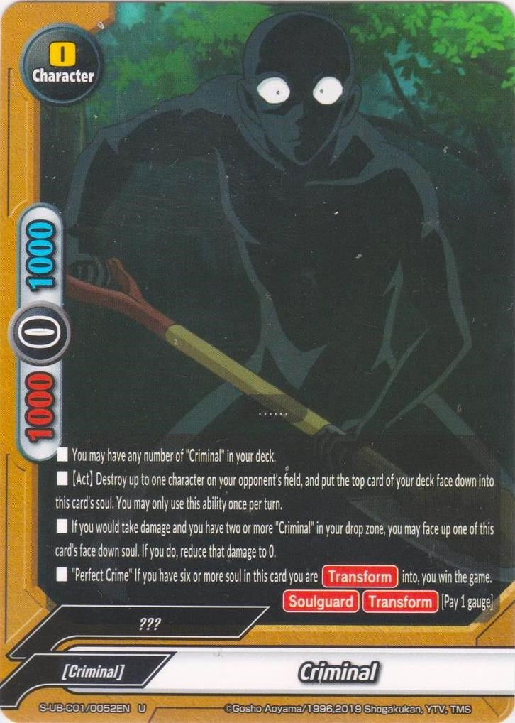 Image for Criminal (B) (S-UB-C01: Case Closed) (S-UB-C01/0052EN) - Future Card BuddyFight