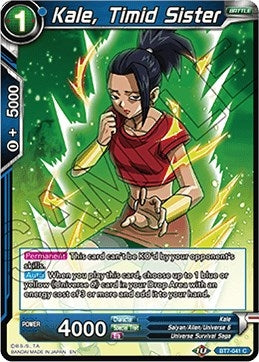 Image for Kale, Timid Sister (Assault of the Saiyans) (BT7-041) - Dragon Ball Super: Masters