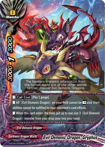 Image for Evil Demonic Dragon, Gryphus (War of Dragods) (S-BT05/0029EN) - Future Card BuddyFight