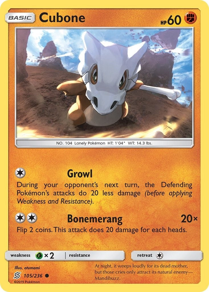 Image for Cubone (SM - Unified Minds) (105/236) - Pokemon