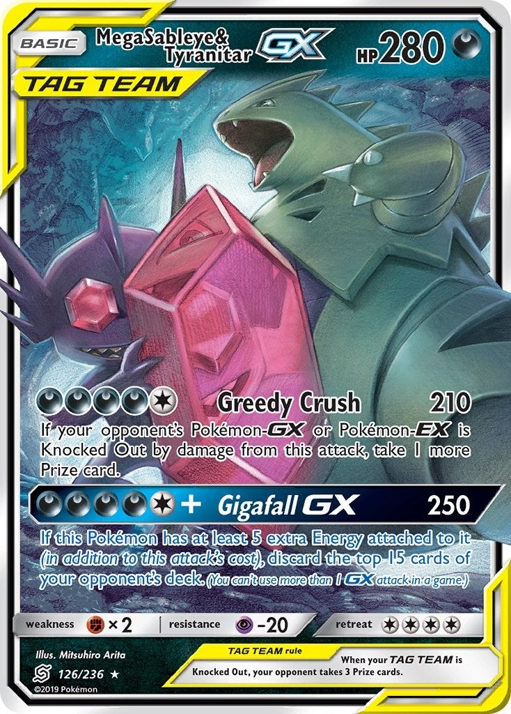 Image for Mega Sableye & Tyranitar GX (SM - Unified Minds) (126/236) - Pokemon