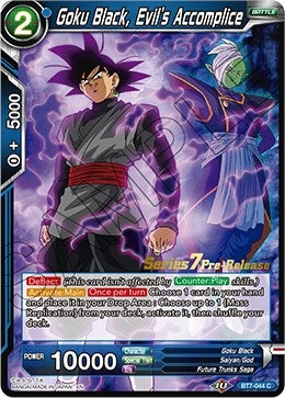 Image for Goku Black, Evil's Accomplice (Assault of the Saiyans Pre-Release Cards) (BT7-044_PR) - Dragon Ball Super: Masters
