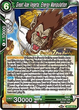 Image for Great Ape Vegeta, Energy Manipulation (Assault of the Saiyans Pre-Release Cards) (BT7-057_PR) - Dragon Ball Super: Masters