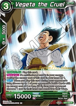 Image for Vegeta the Cruel (Assault of the Saiyans Pre-Release Cards) (BT7-058_PR) - Dragon Ball Super: Masters
