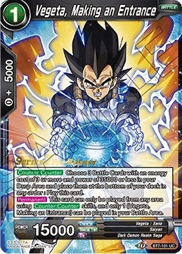 Image for Vegeta, Making an Entrance (Assault of the Saiyans Pre-Release Cards) (BT7-101_PR) - Dragon Ball Super: Masters
