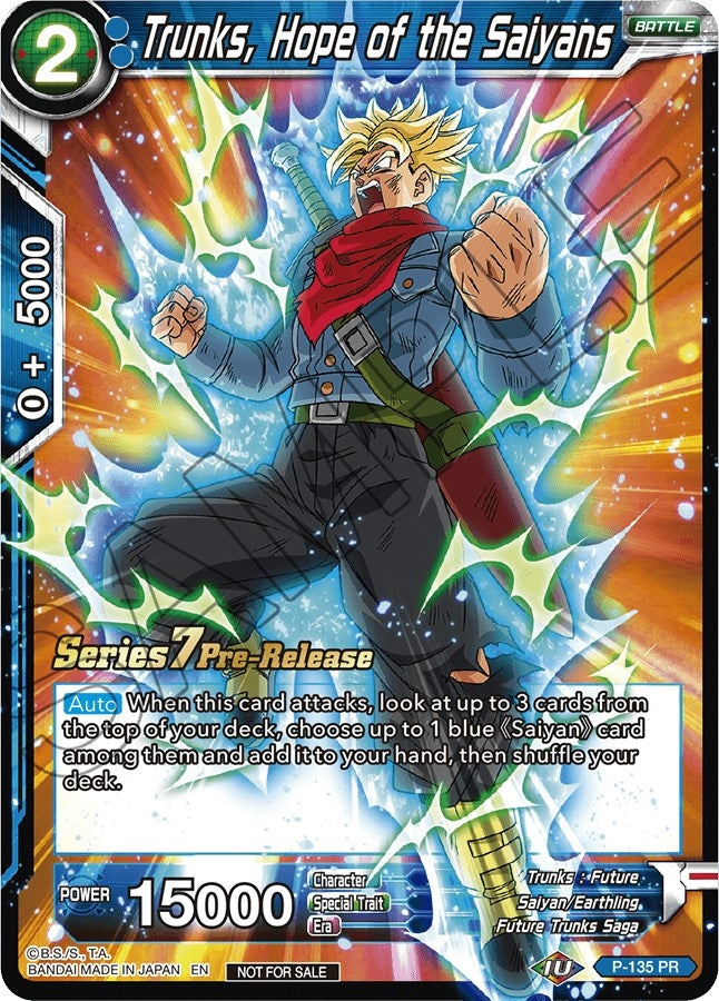Image for Trunks, Hope of the Saiyans (Alt Art) (Promotion Cards) (P-135) - Dragon Ball Super: Masters