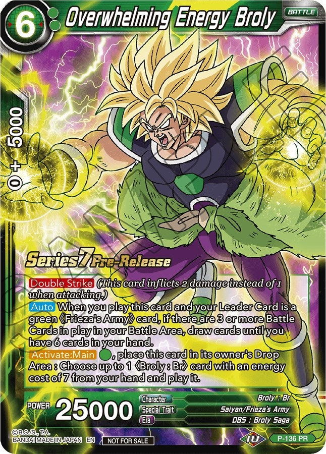 Image for Overwhelming Energy Broly (Alt Art) (Promotion Cards) (P-136) - Dragon Ball Super: Masters