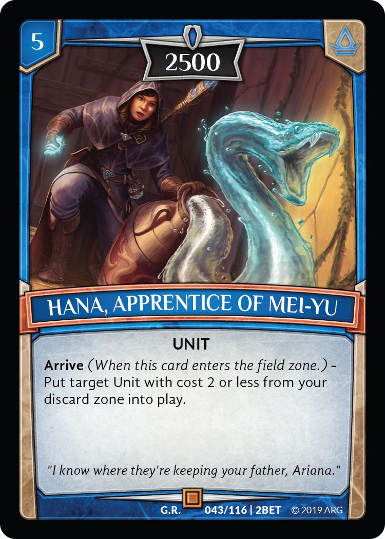 Image for Hana, Apprentice of Mei-Yu (Betrayal) (43/116 | 2BET) - Argent Saga TCG
