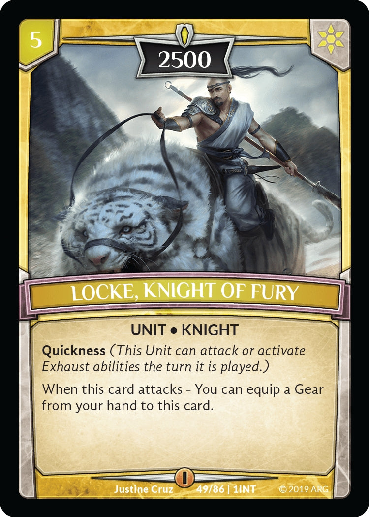 Image for Locke, Knight of Fury (Intro Decks - 2019) (49/86 | 1INT) - Argent Saga TCG