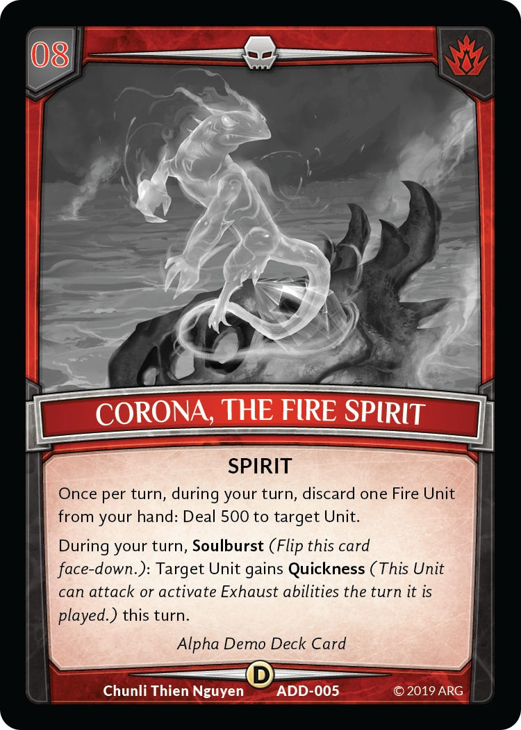 Image for Corona, the Fire Spirit (Alpha Demo Intro Decks) (ADD-005) - Argent Saga TCG