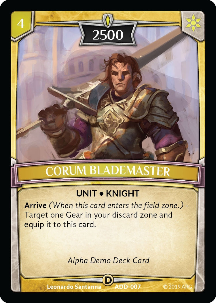Image for Corum Blademaster (Alpha Demo Intro Decks) (ADD-007) - Argent Saga TCG