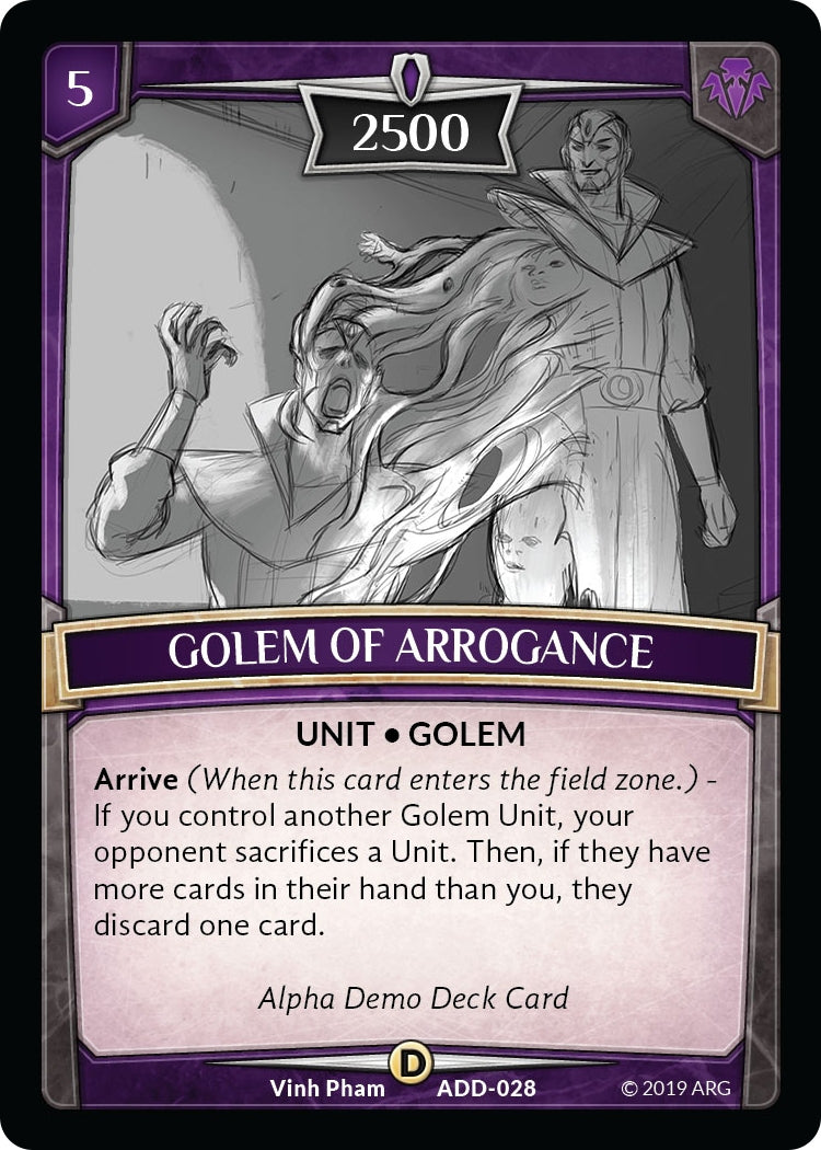 Image for Golem of Arrogance (Alpha Demo Intro Decks) (ADD-028) - Argent Saga TCG
