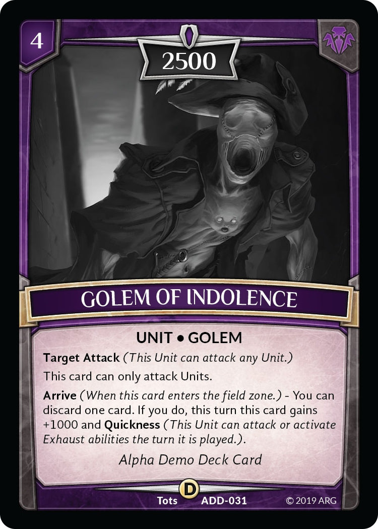 Image for Golem of Indolence (Alpha Demo Intro Decks) (ADD-031) - Argent Saga TCG