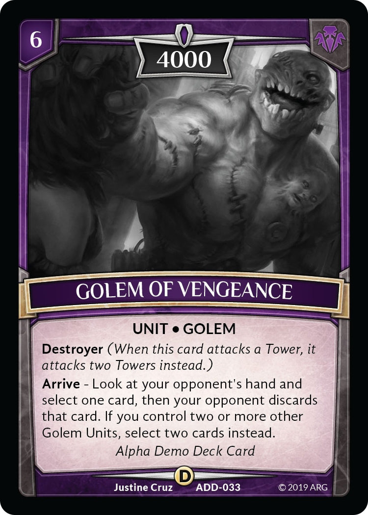 Image for Golem of Vengeance (Alpha Demo Intro Decks) (ADD-033) - Argent Saga TCG
