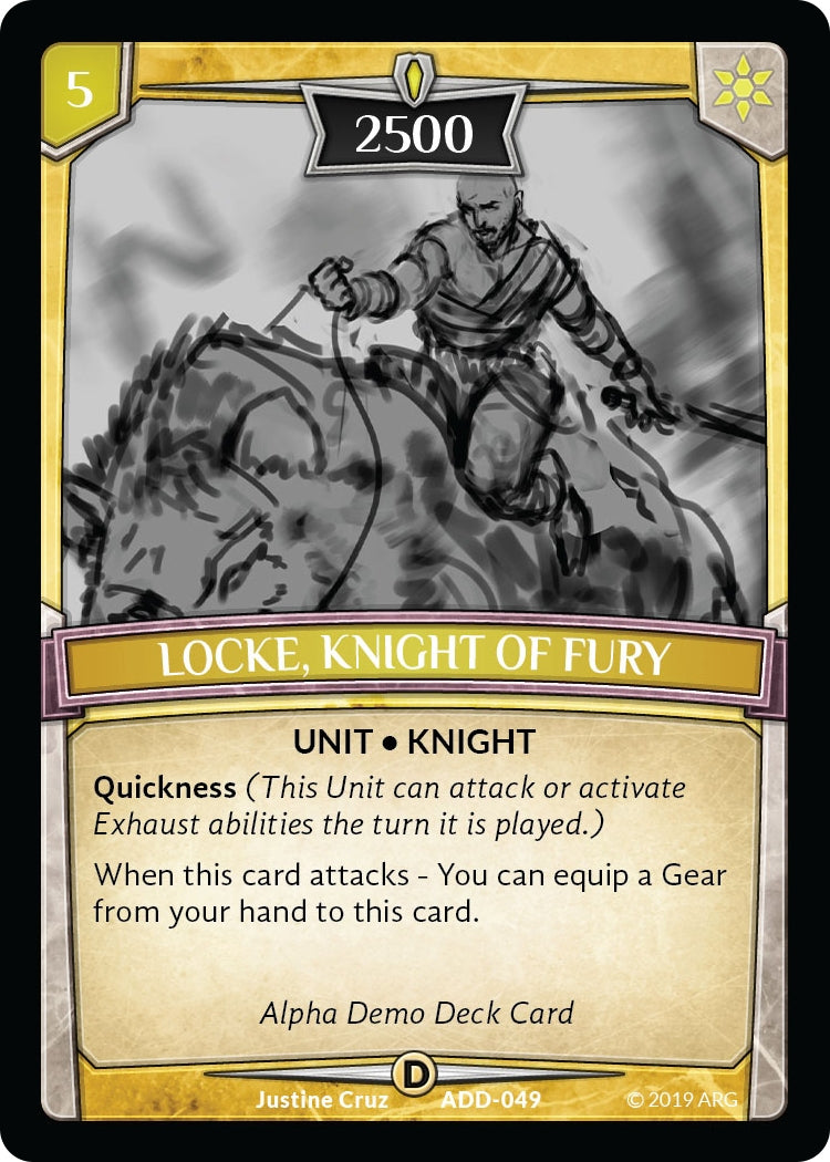 Image for Locke, Knight of Fury (Alpha Demo Intro Decks) (ADD-049) - Argent Saga TCG