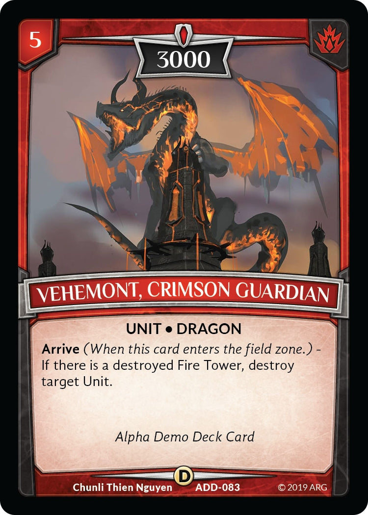 Image for Vehemont, Crimson Guardian (Alpha Demo Intro Decks) (ADD-083) - Argent Saga TCG