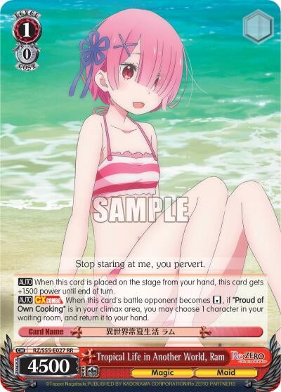 Image for Tropical Life in Another World, Ram (Re:ZERO Vol.2) (RZ/S55-E027 RR) - Weiss Schwarz