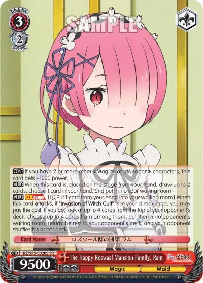 Image for The Happy Roswaal Mansion Family, Ram (SR) (Re:ZERO Vol.2) (RZ/S55-E028S SR) - Weiss Schwarz