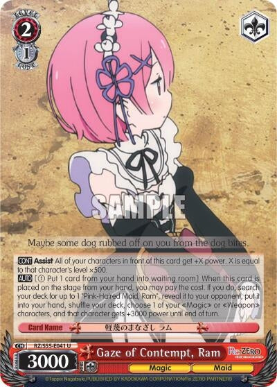 Image for Gaze of Contempt, Ram (Re:ZERO Vol.2) (RZ/S55-E041 U) - Weiss Schwarz