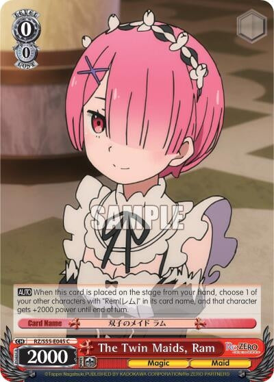 Image for The Twin Maids, Ram (Re:ZERO Vol.2) (RZ/S55-E045 C) - Weiss Schwarz