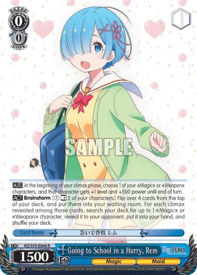 Image for Going to School in a Hurry, Rem (Re:ZERO Vol.2) (RZ/S55-E064 R) - Weiss Schwarz