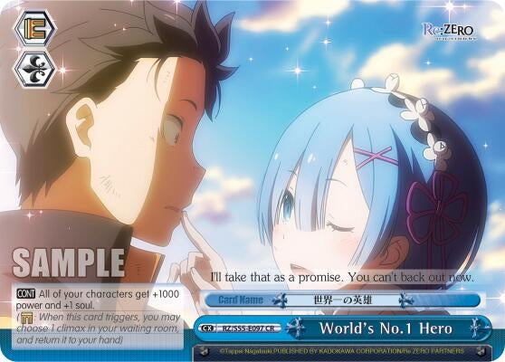 Image for World's No.1 Hero (Re:ZERO Vol.2) (RZ/S55-E097 CR) - Weiss Schwarz