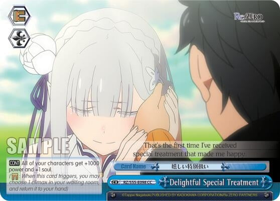 Image for Delightful Special Treatment (Re:ZERO Vol.2) (RZ/S55-E098 CC) - Weiss Schwarz
