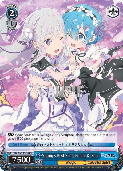 Image for Spring's Best Shot, Emilia & Rem (Re:ZERO Vol.2) (RZ/S55-PE04 PR) - Weiss Schwarz