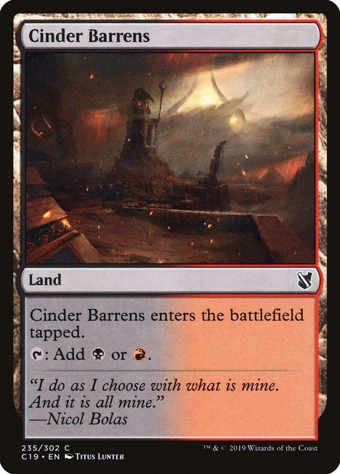 Image for Cinder Barrens (Commander 2019) (235) - Magic: The Gathering