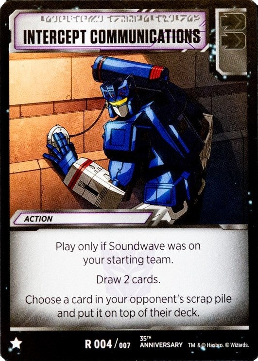 Image for Intercept Communications (Blaster VS Soundwave Box Set 35th Anniversary Edition) (004) - Transformers TCG
