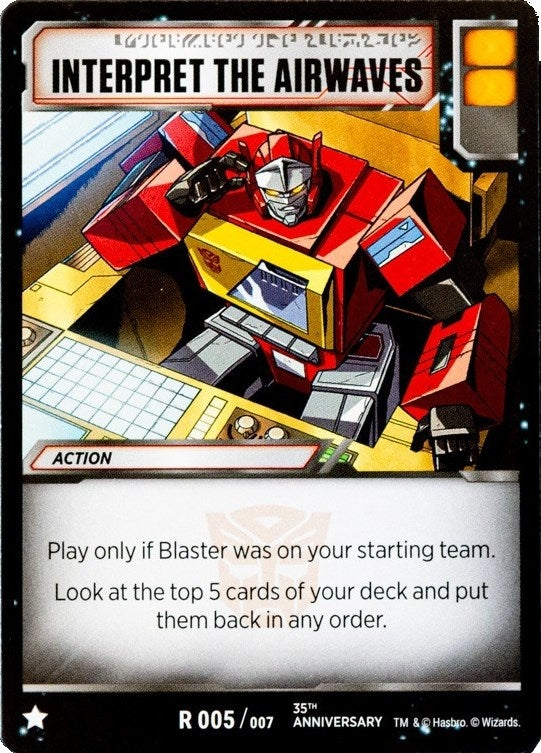 Image for Interpret The Airwaves (Blaster VS Soundwave Box Set 35th Anniversary Edition) (005) - Transformers TCG