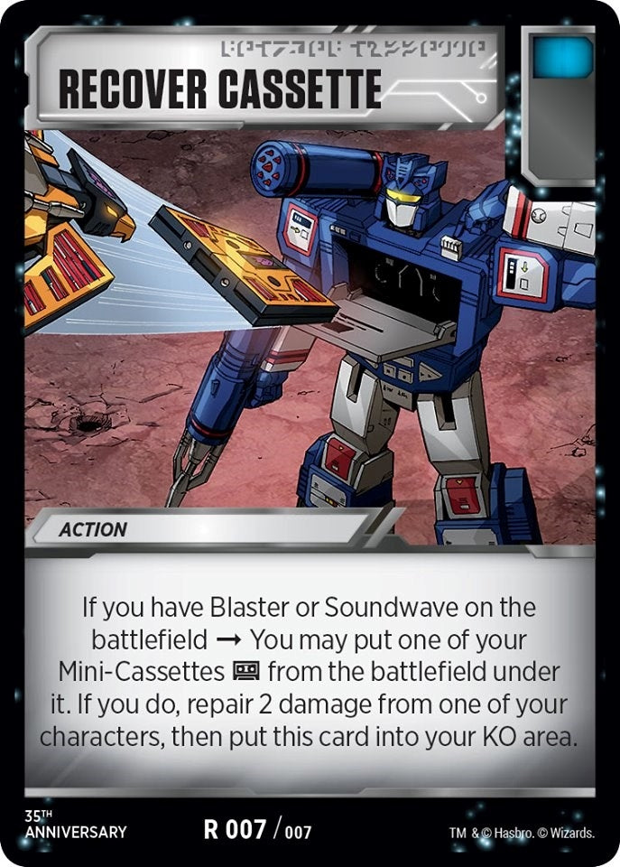 Image for Recover Cassette (Blaster VS Soundwave Box Set 35th Anniversary Edition) (007) - Transformers TCG